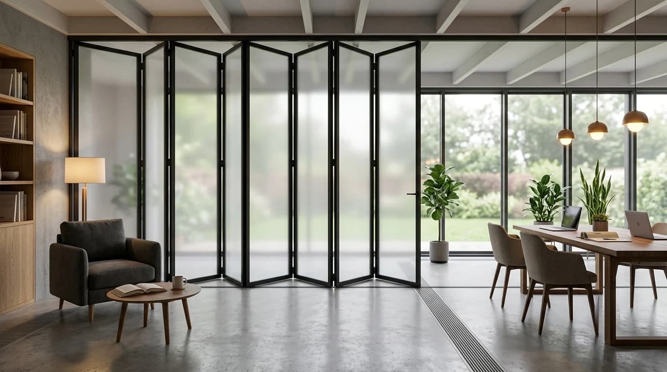 Partitions interior fitted with switchable smart film