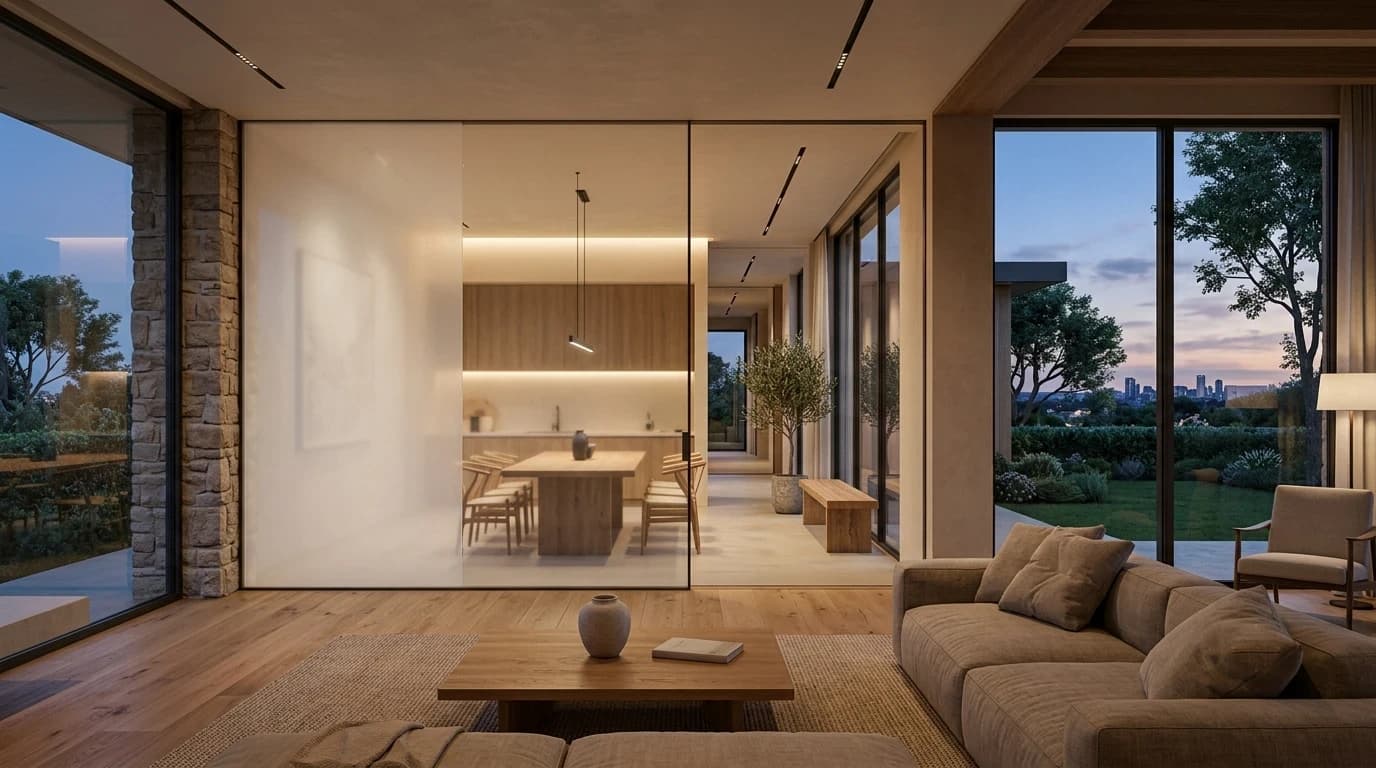 Home interior fitted with switchable smart film
